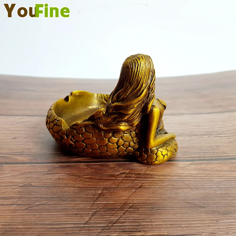 Bronze Mermaid Ashtray Small Piece Metallic Ashtray European Character Sculpture Practical Ornament
Bronze Mermaid Ashtray Small Piece Metallic Ashtray European Character Sculpture Practical Ornament
