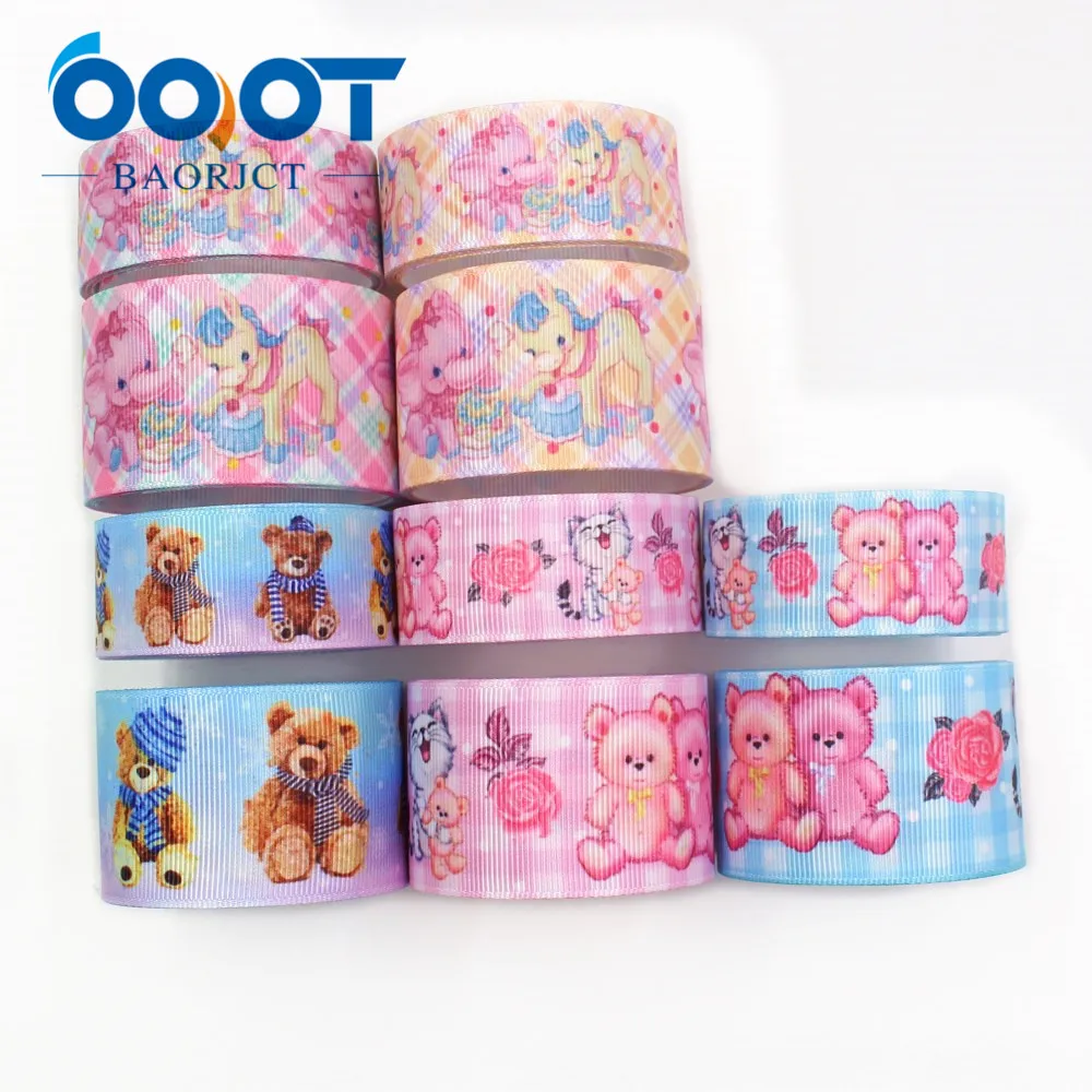 OOOT BAORJCT термопечатные ленты 25/38 мм 10 ярдов мультфильм термопечать grosgrain лук кепка