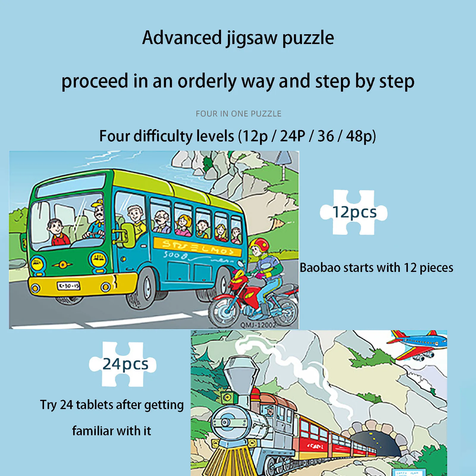 Occident Children's Educational Toys Transport Car Airplane Puzzle 4 in 1 Set
Occident Children's Educational Toys Transport Car Airplane Puzzle 4 in 1 Set