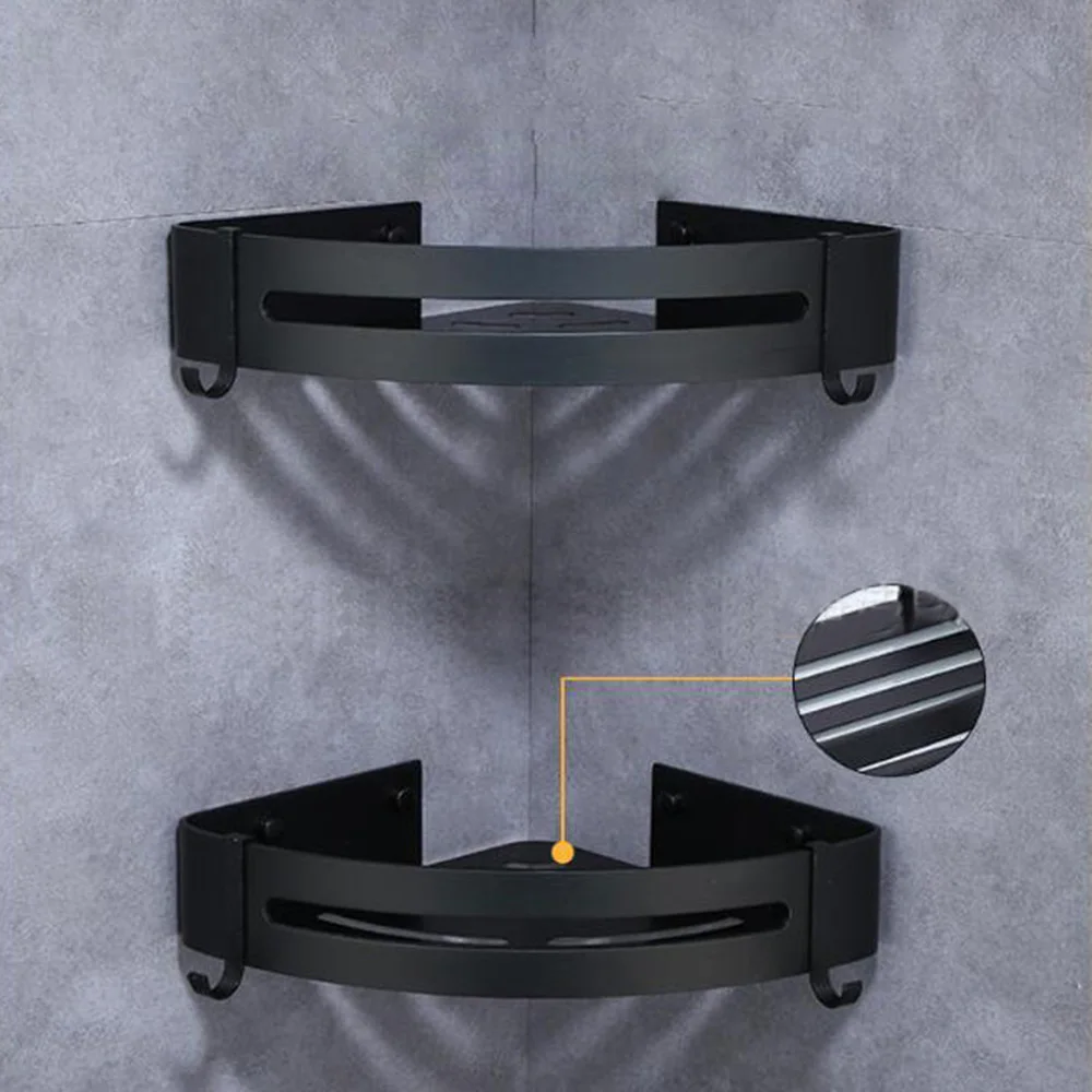 Треугольная полка для ванной комнаты стойка хранения полотенец и душа черные