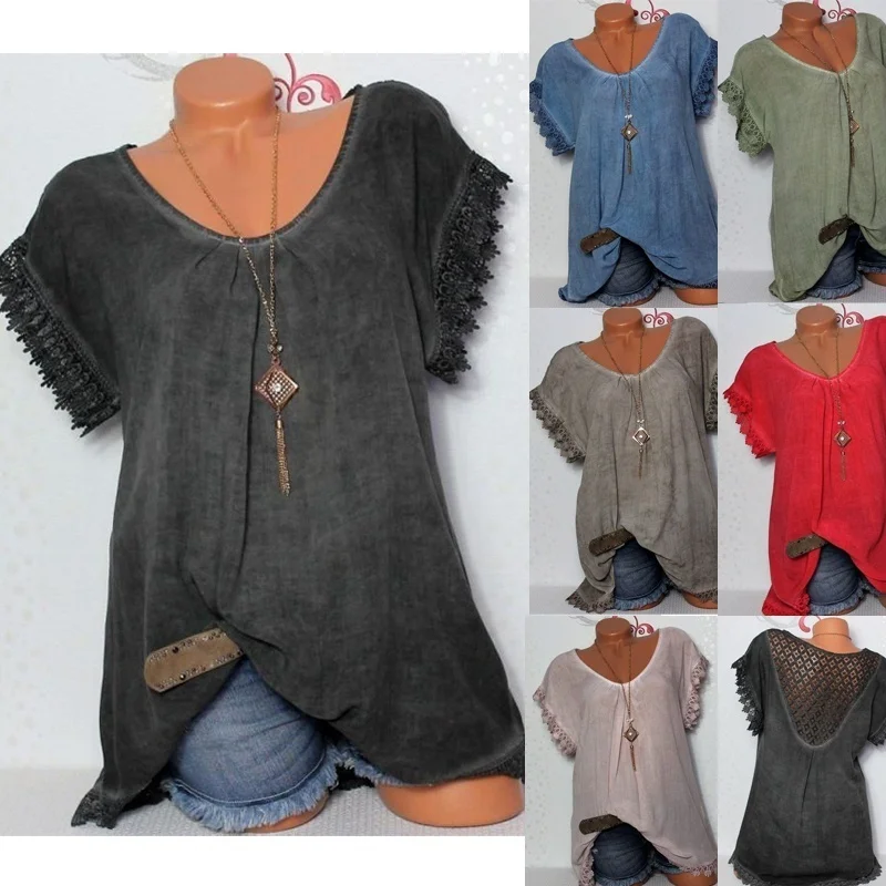 Zogaa Women Solid T-Shirt Summer Fashion Loose O-neck Lace Hollow Backless Short Sleeve Comfortable Breathable Women Tops
Zogaa Women Solid T-Shirt Summer Fashion Loose O-neck Lace Hollow Backless Short Sleeve Comfortable Breathable Women Tops