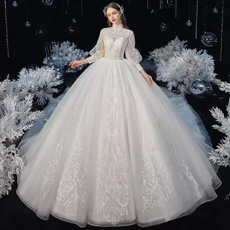 New Embroidery Wedding Dress Full Sleeves Fashion Backless High Neck Plus Size Wedding Gowns For Women Vestidos De Novia G383
New Embroidery Wedding Dress Full Sleeves Fashion Backless High Neck Plus Size Wedding Gowns For Women Vestidos De Novia G383