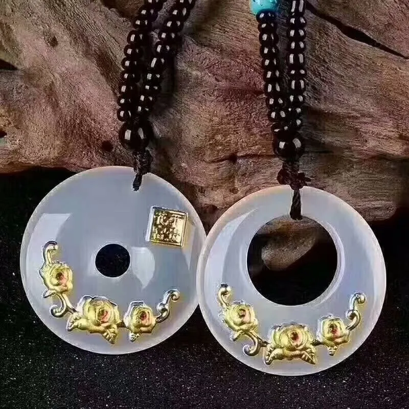 LETSFUN Fine Jewelry 24K Gold Roses Inlaid Wada Jade Pendant Rope Necklace Fashion Temperament Accessories Gifts Free Shipping
LETSFUN Fine Jewelry 24K Gold Roses Inlaid Wada Jade Pendant Rope Necklace Fashion Temperament Accessories Gifts Free Shipping