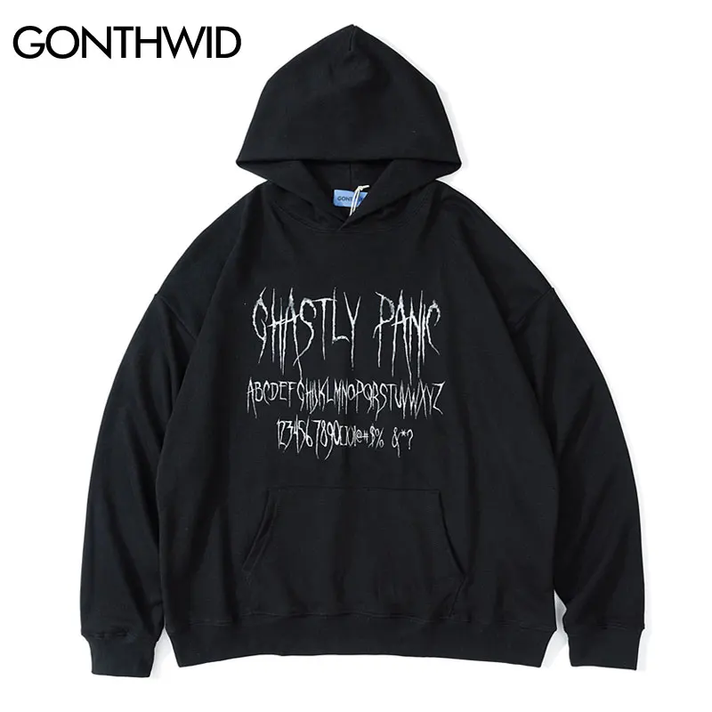 Hip Hop Gothic Sweatshirt Hoodie Streetwear Vintage Letter Print Punk Hooded Harajuku Loose Cotton Pullover Hoodies Black Gray
Hip Hop Gothic Sweatshirt Hoodie Streetwear Vintage Letter Print Punk Hooded Harajuku Loose Cotton Pullover Hoodies Black Gray