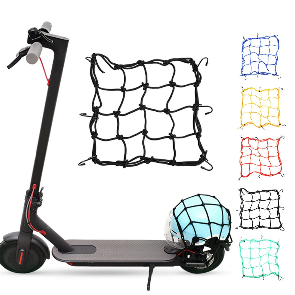 

Elasticated Bungee Cargo Luggage Package Net With 6 Hooks For Rear Bicycle Bag Basket Scooters Motorcycle Helmet Cargo Net New