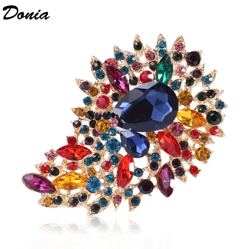 Donia jewelry Fashion new large glass pin color flower brooch ladies coat pin accessories Christmas gift scarf pin
Donia jewelry Fashion new large glass pin color flower brooch ladies coat pin accessories Christmas gift scarf pin