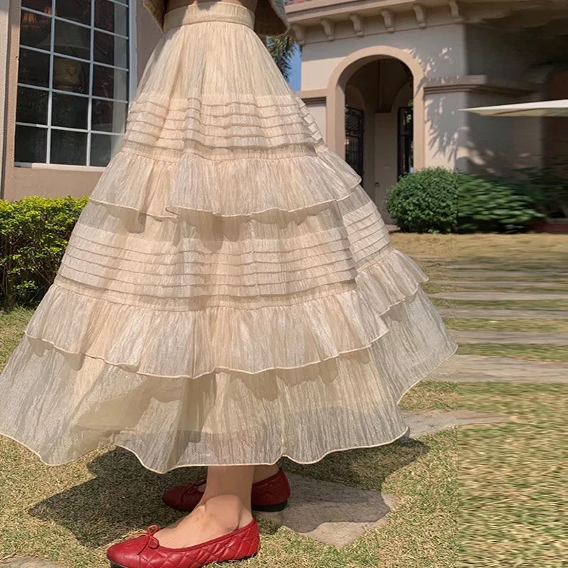High waist skirt design mid length A-shaped cake skirt in spring Nice long brown skirt Bohemian Polyester Ruffles A-Line
High waist skirt design mid length A-shaped cake skirt in spring Nice long brown skirt Bohemian Polyester Ruffles A-Line
