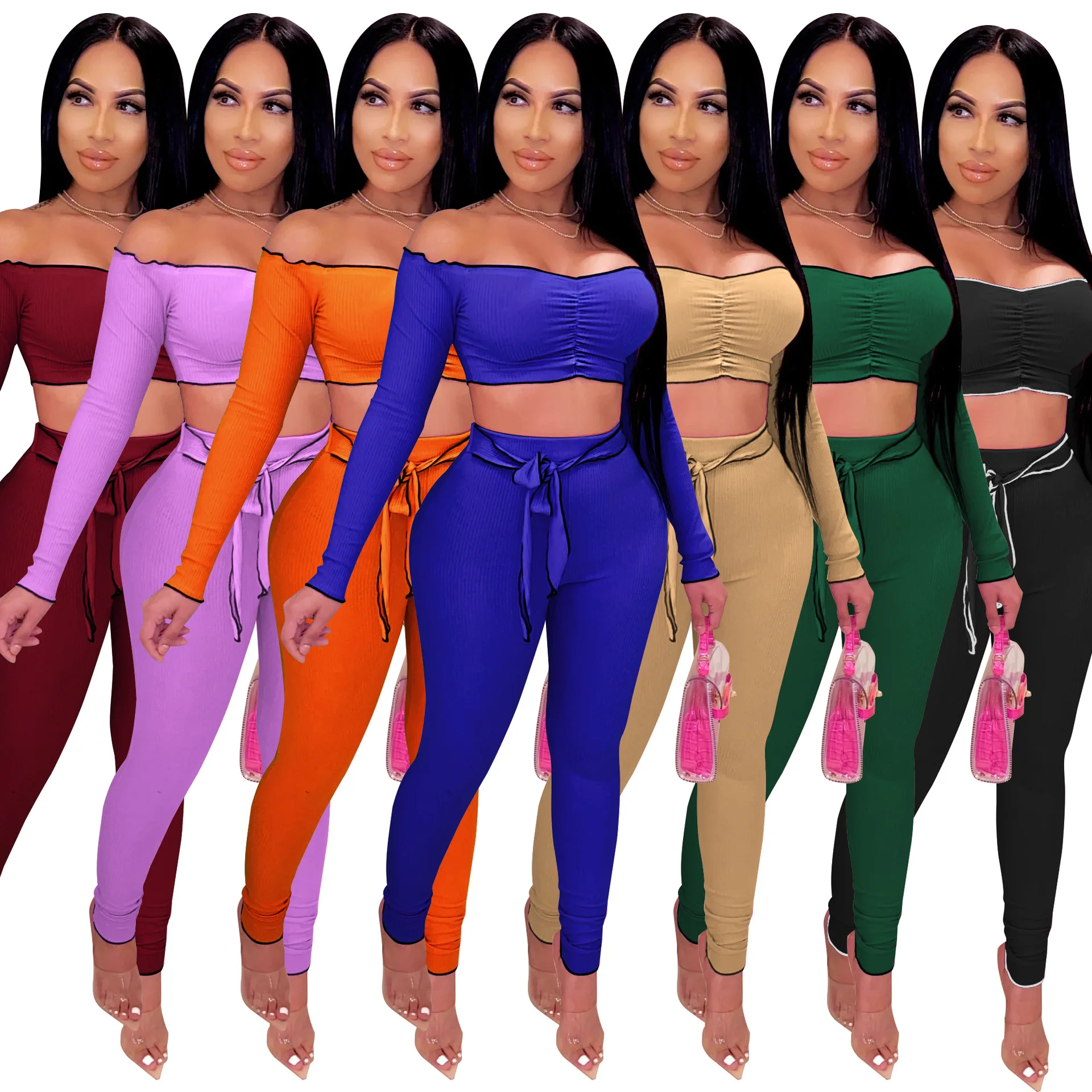 Women 2 Pieces Leggings Set Crop Top Matching 2021 Autumn Clothes Tracksuit Club One Shoulder Long Sleeved Short Waist Short
Women 2 Pieces Leggings Set Crop Top Matching 2021 Autumn Clothes Tracksuit Club One Shoulder Long Sleeved Short Waist Short