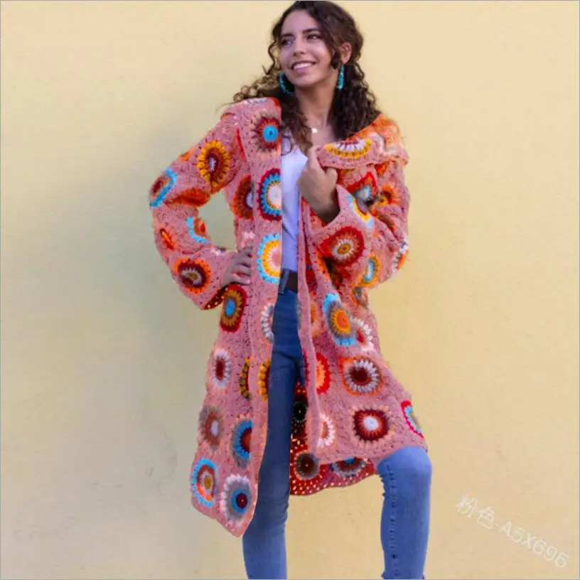 WEPBEL Women's Vintage Cardigan Loose Sweater Autumn Winter Knitting Printed Long Sleeve V-Neck Stitching Hooded Sweater Coat
WEPBEL Women's Vintage Cardigan Loose Sweater Autumn Winter Knitting Printed Long Sleeve V-Neck Stitching Hooded Sweater Coat