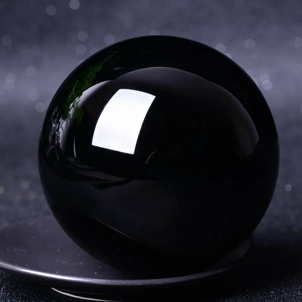 20-60mm Asian Natural Black Obsidian Sphere Quartz Crystal Magic Ball Healing Reiki Rock Stone Collectibles Without Base | Дом и сад