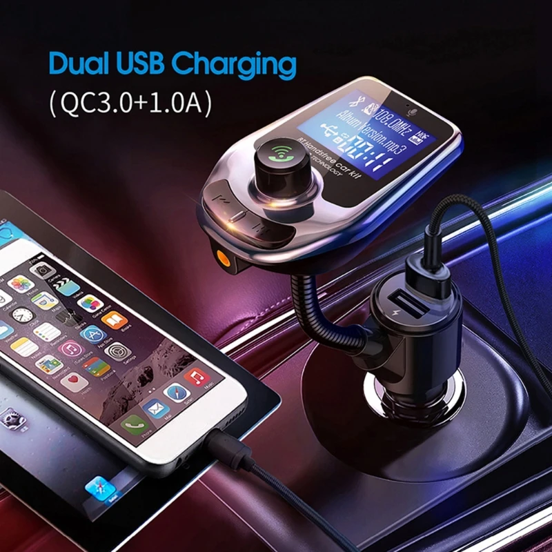 Multifunctional Car MP3 Bluetooth Player FM Transmitter QC3.0 Car Charger Support TF Card AUX Hands-free Calling Car Adapter
Multifunctional Car MP3 Bluetooth Player FM Transmitter QC3.0 Car Charger Support TF Card AUX Hands-free Calling Car Adapter
