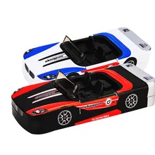 Cool Racing Car Shape Iron Double Layer Large Capacity Pencil Box With Wheels For Fun Toys Stationery School Supplies For Boys
