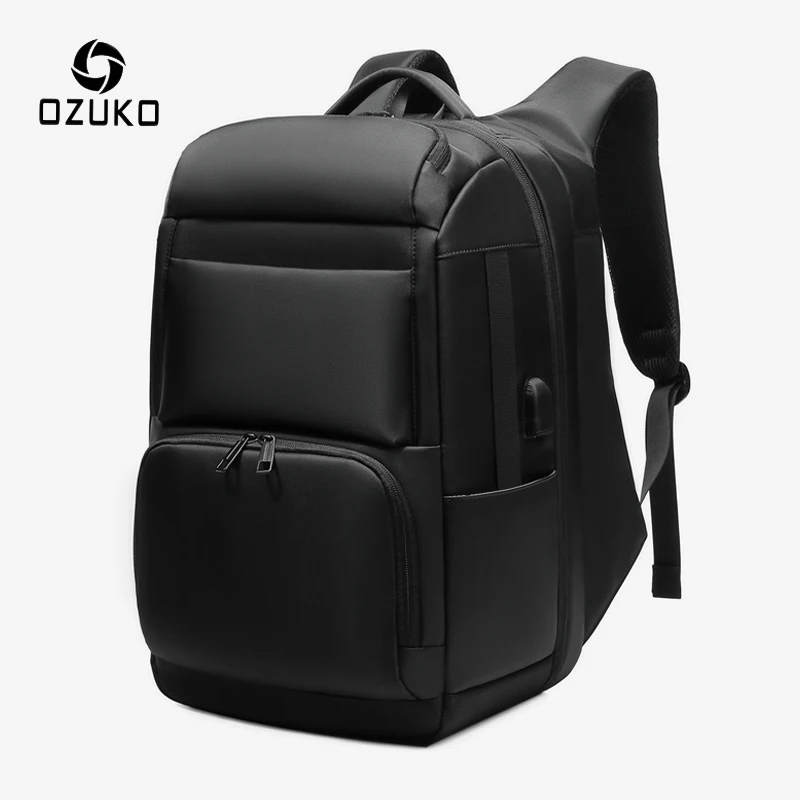 Рюкзак OZUKO мужской для ноутбука 17 дюймов вместительный ранец с USB зарядкой и