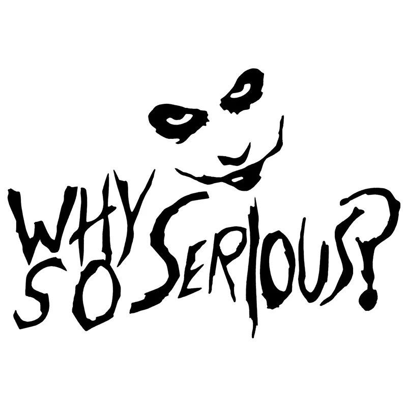15*11cm Horror Cool Car Sticker KK Vinyl Decal Why So Serious Humour Art Tattoo Motorcycle SUVs Bumper Car Stying Accessories 
15*11cm Horror Cool Car Sticker KK Vinyl Decal Why So Serious Humour Art Tattoo Motorcycle SUVs Bumper Car Stying Accessories