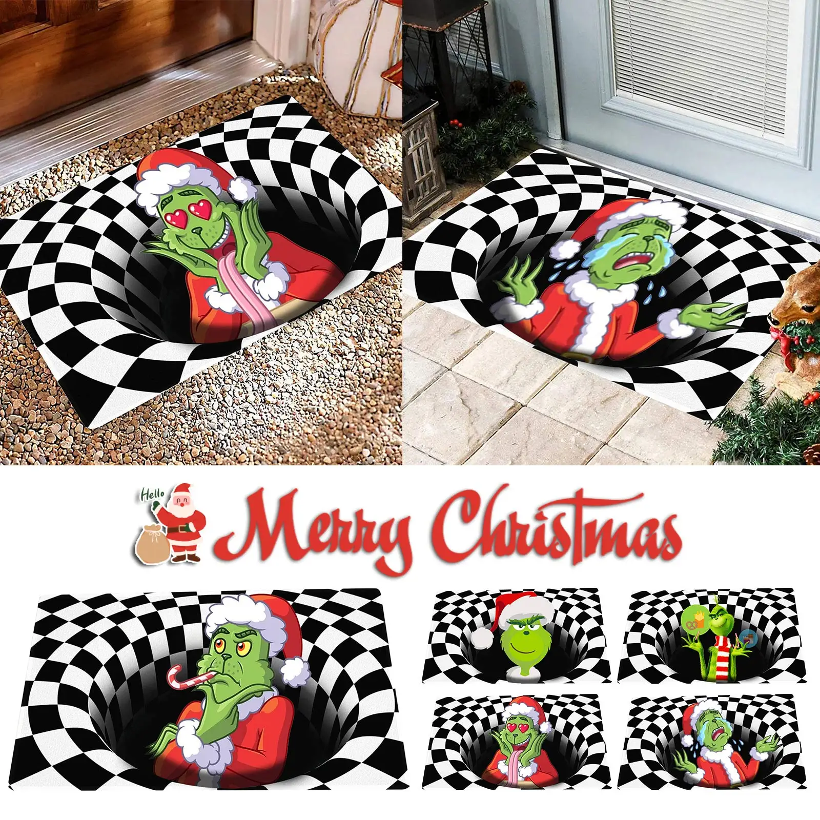 60cmx40cm Christmas Grinch Creative Funny 3D Bathroom Bedroom Living Room Anti-slip Mat Household Carpet Kitchen Door Mat
60cmx40cm Christmas Grinch Creative Funny 3D Bathroom Bedroom Living Room Anti-slip Mat Household Carpet Kitchen Door Mat