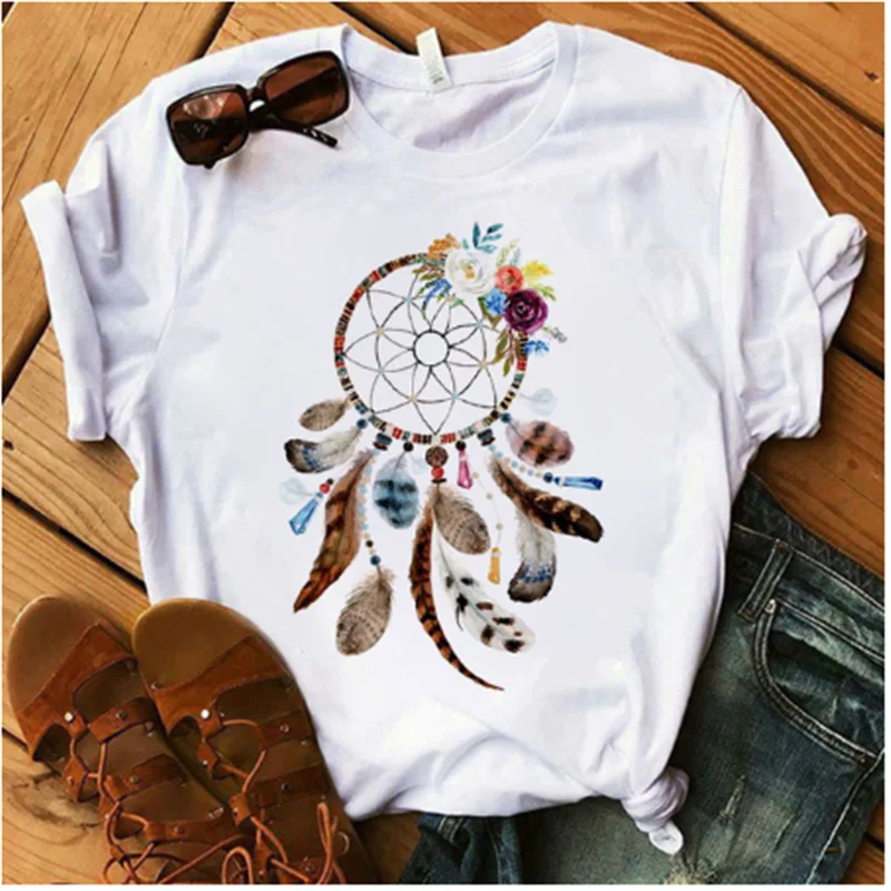 Dream Catcher T-shirt Harajuku O-neck Top Summer Kawaii Streetwear Ladies Short Sleeve AOWOF Ladies T-shirt Flower T-shirt
Dream Catcher T-shirt Harajuku O-neck Top Summer Kawaii Streetwear Ladies Short Sleeve AOWOF Ladies T-shirt Flower T-shirt