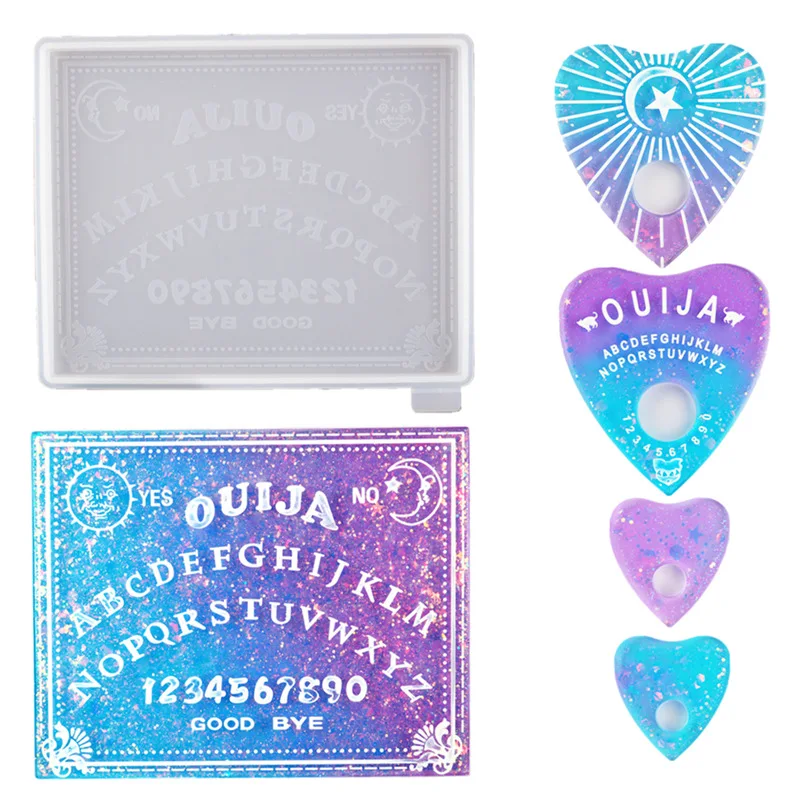 Planchette Silicone Mold for Resin Craft Divination Board Mould Spirit Board Silicone Mold for Resin Art Talking Board DIY Molds
Planchette Silicone Mold for Resin Craft Divination Board Mould Spirit Board Silicone Mold for Resin Art Talking Board DIY Molds