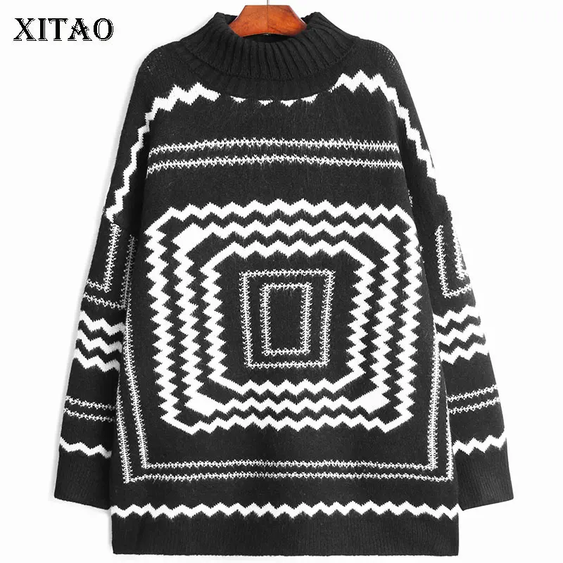 XITAO, вязаные пуловеры с высоким воротом, повседневные, универсальные, стильные, модные, простые, с геометрическим узором, Новое поступление, ...
XITAO, вязаные пуловеры с высоким воротом, повседневные, универсальные, стильные, модные, простые, с геометрическим узором, Новое поступление, ...