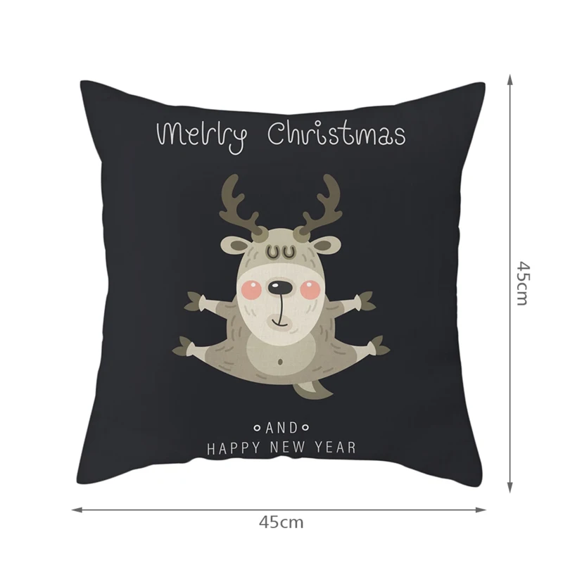 Christmas Black Pillow Covers Cute Elk Santa Claus Decorative Throw Pillows Home Decoration for Living Room Bedroom Sofa Chair 
Christmas Black Pillow Covers Cute Elk Santa Claus Decorative Throw Pillows Home Decoration for Living Room Bedroom Sofa Chair