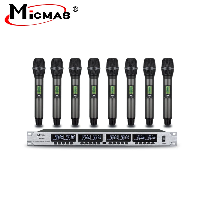 MS-9808 UHF, истинное разнообразие, 8-канальная Беспроводная микрофонная система для профессиональной уличной производительности.
MS-9808 UHF, истинное разнообразие, 8-канальная Беспроводная микрофонная система для профессиональной уличной производительности.