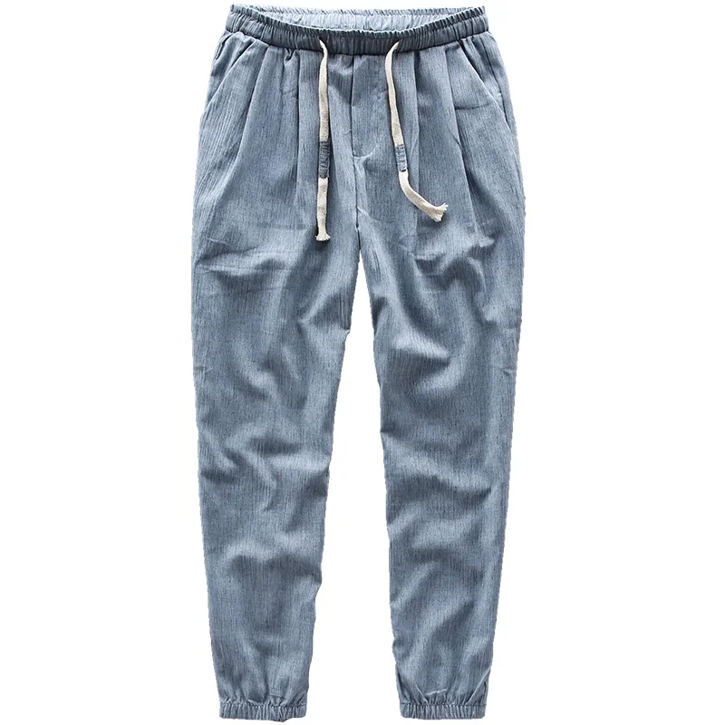 Men Summer Fashion Japan Vintage Style Harajuku Elastic Waist Drawstring Linen Ankle Length Harem Pant Male Thin Casual Trouser
Men Summer Fashion Japan Vintage Style Harajuku Elastic Waist Drawstring Linen Ankle Length Harem Pant Male Thin Casual Trouser