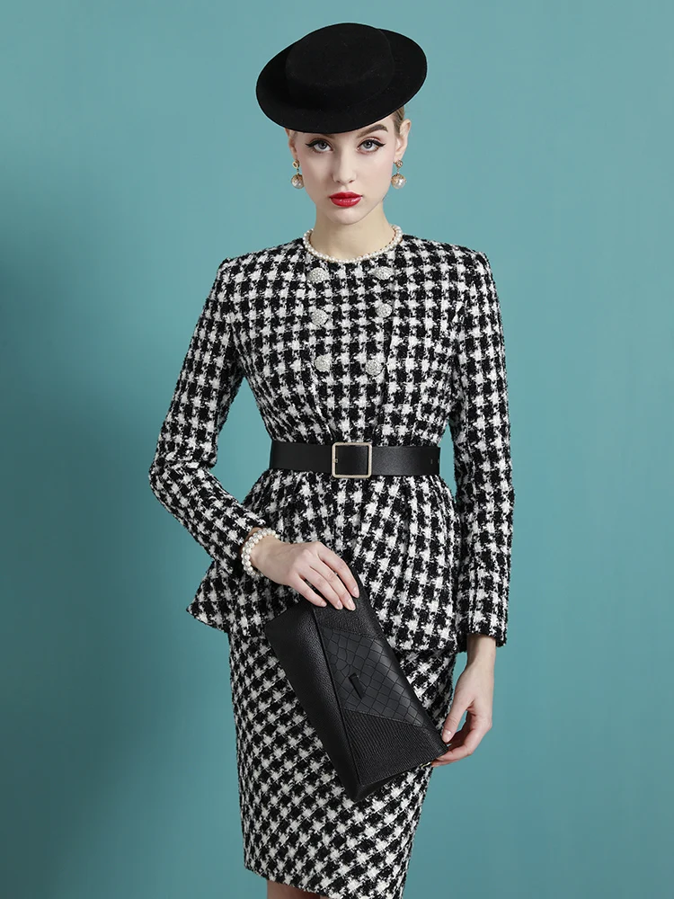 Tailor Shop Custom Made Mother of The Bride Gown Outfit for Wedding wool black white houndstooth jacket skirt suit
Tailor Shop Custom Made Mother of The Bride Gown Outfit for Wedding wool black white houndstooth jacket skirt suit