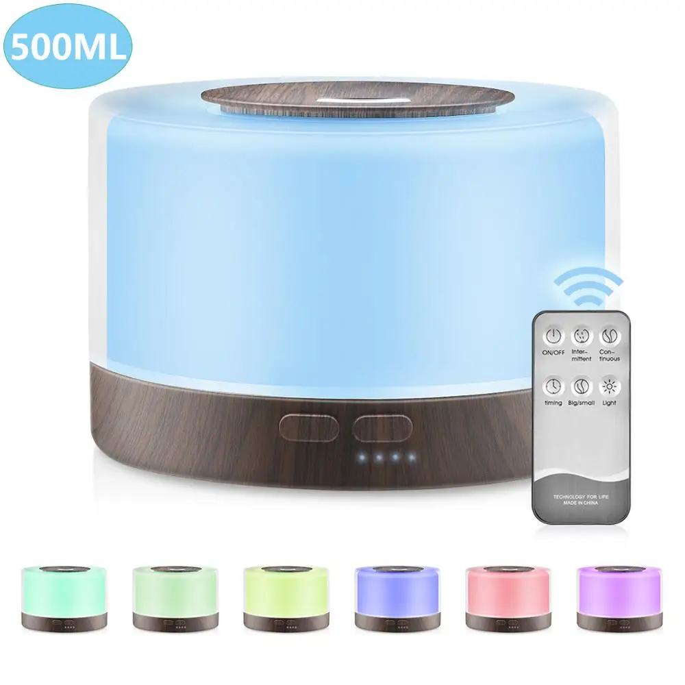 500ML Aromatherapy Diffuser Air Humidifier with LED Night Light for Home Room Ultrasonic Cool Mist Aroma Essential Oil Diffuser
500ML Aromatherapy Diffuser Air Humidifier with LED Night Light for Home Room Ultrasonic Cool Mist Aroma Essential Oil Diffuser