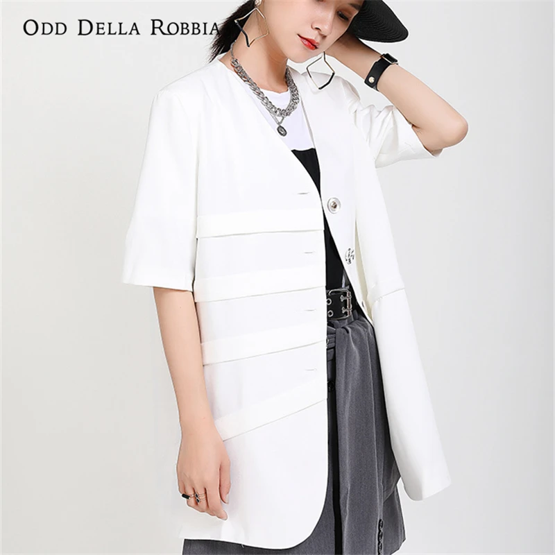 OddDellaRobbia 2021 Spring Autumn Women Personality Wrong Button 5-Point Sleeve Jacket Fashion Solid Color Long Blazer Top 1450
OddDellaRobbia 2021 Spring Autumn Women Personality Wrong Button 5-Point Sleeve Jacket Fashion Solid Color Long Blazer Top 1450