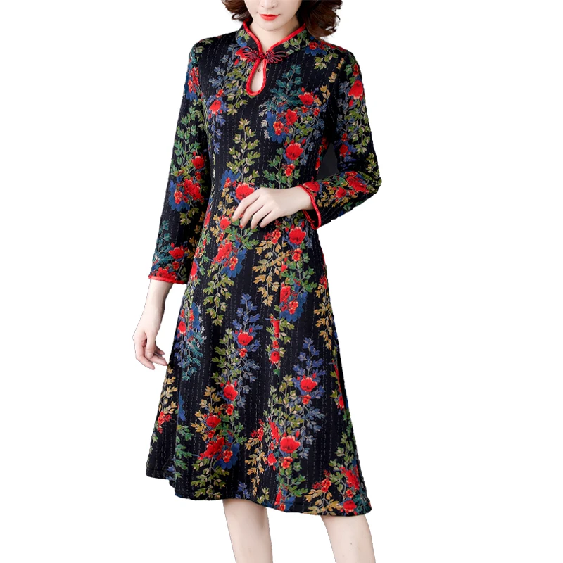 Autumn 3XL Plus Size Print Elegant Bodycon Knited Warm Dress Winter High Quality Vintage Floral Plush Padded Midi Vestidos Dress
Autumn 3XL Plus Size Print Elegant Bodycon Knited Warm Dress Winter High Quality Vintage Floral Plush Padded Midi Vestidos Dress