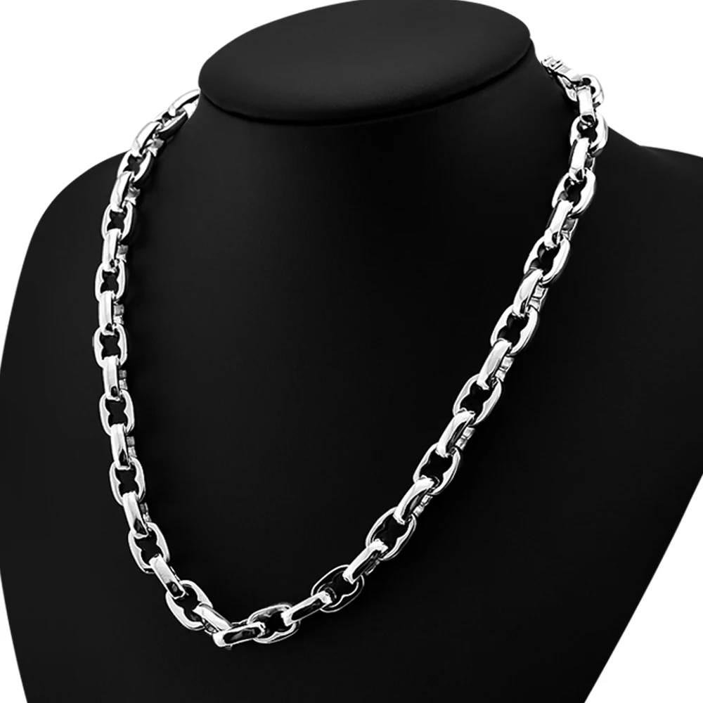 Punk 100%925 Silver Round Curb Cuban Link Chain Lock Choker Necklace Collar Hot Gift For Men Pendant Necklace Jewelry
Punk 100%925 Silver Round Curb Cuban Link Chain Lock Choker Necklace Collar Hot Gift For Men Pendant Necklace Jewelry