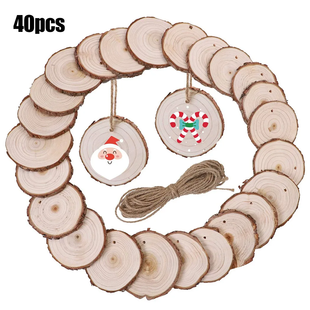 20pcs Or 40pcs X Wood Log Slices Discs Natural Wood Slices With Holes Round Discs Tree Bark Log For Christmas DIY Craft
20pcs Or 40pcs X Wood Log Slices Discs Natural Wood Slices With Holes Round Discs Tree Bark Log For Christmas DIY Craft