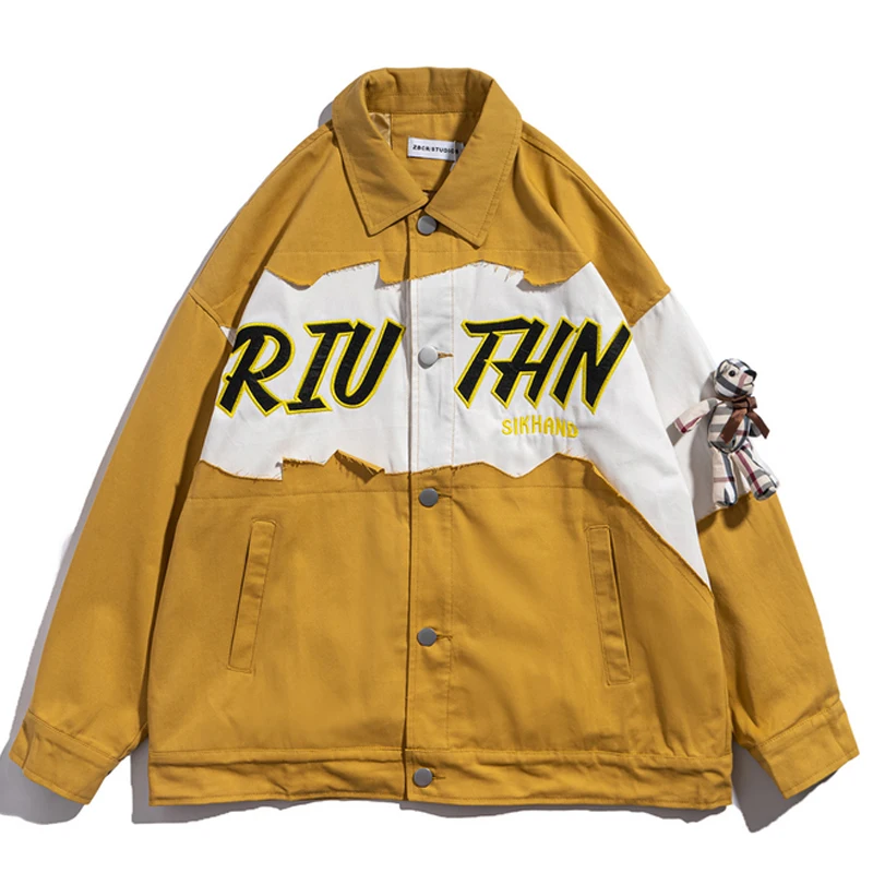 Male Harajuku Loose Patchwork Jacket Unisex 100% Cotton Casual Outwear Streetwear Mens Hip Hop Oversized Vintage Varsity Jackets
Male Harajuku Loose Patchwork Jacket Unisex 100% Cotton Casual Outwear Streetwear Mens Hip Hop Oversized Vintage Varsity Jackets