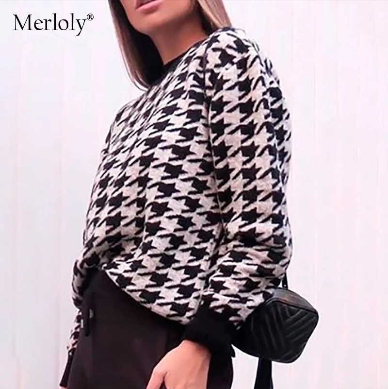 2020 New Houndstooth Khaki Knitted Sweater Women Autumn Winter Retro Jumpers Casual Lady Pullover Sweaters Female
2020 New Houndstooth Khaki Knitted Sweater Women Autumn Winter Retro Jumpers Casual Lady Pullover Sweaters Female