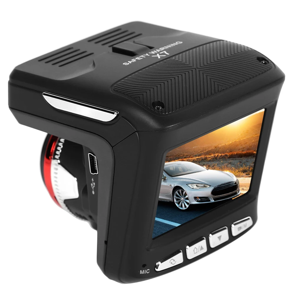 

X7 2 in 1 Dashcam Car Anti Radar Detector 1080p Full HD Car DVR Dashboard Camera Rearview Mirror Tachograph Reverse