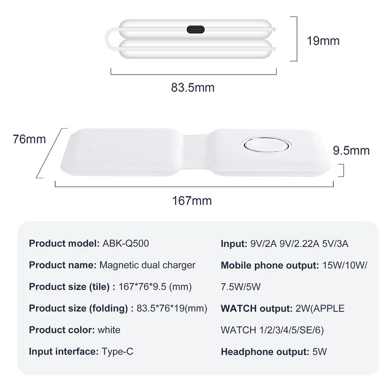 New Magsafing Wireless Charger Folding Magnetic Dual-Charge For iPhone 12 Pro Max 12 Mini For iWatch Magsafe 15W Fast Charging
New Magsafing Wireless Charger Folding Magnetic Dual-Charge For iPhone 12 Pro Max 12 Mini For iWatch Magsafe 15W Fast Charging