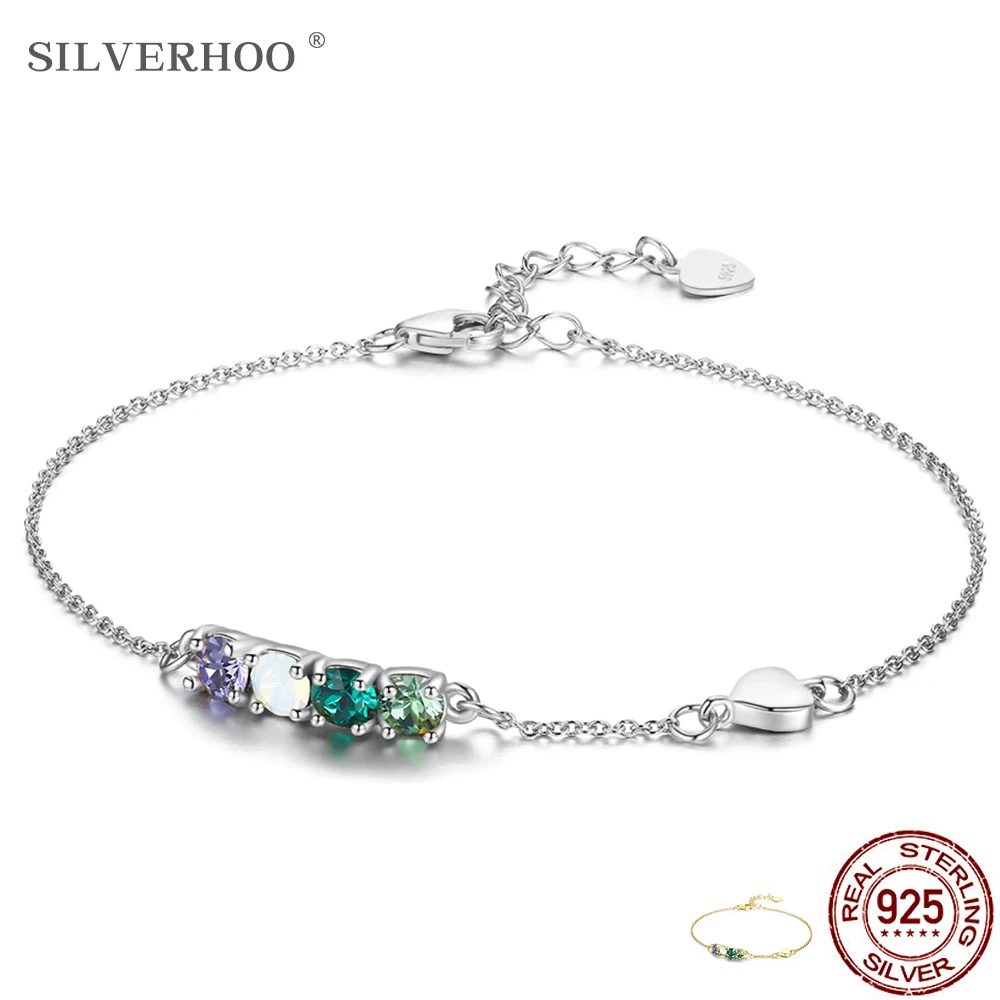 SILVERHOO 925 Sterling Silver Adjustable Link Bracelets For Women Dazzle Colour Square Austria Crystal Bracelet Party Jewelry
SILVERHOO 925 Sterling Silver Adjustable Link Bracelets For Women Dazzle Colour Square Austria Crystal Bracelet Party Jewelry