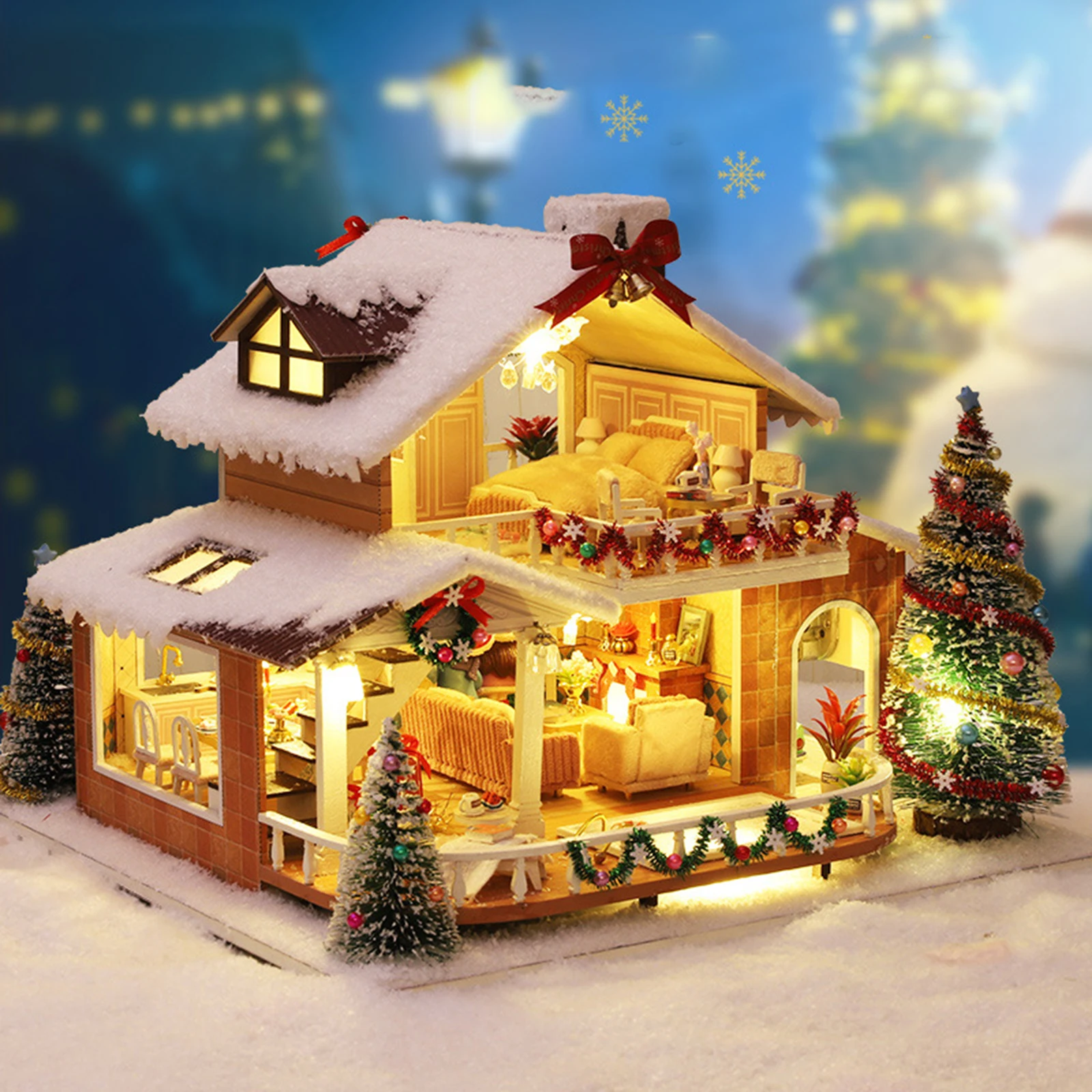 Wooden Doll House DIY Miniature Doll House Dollhouse with Lights Creative Room for Valentine's Day Gift
Wooden Doll House DIY Miniature Doll House Dollhouse with Lights Creative Room for Valentine's Day Gift