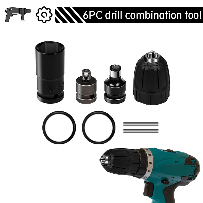 Electric Impact Wrench Sleeves Batch Head Drill Chuck And 6pcs Collet Socket Joint Universal Electric Tool Adapter Accessories
Electric Impact Wrench Sleeves Batch Head Drill Chuck And 6pcs Collet Socket Joint Universal Electric Tool Adapter Accessories