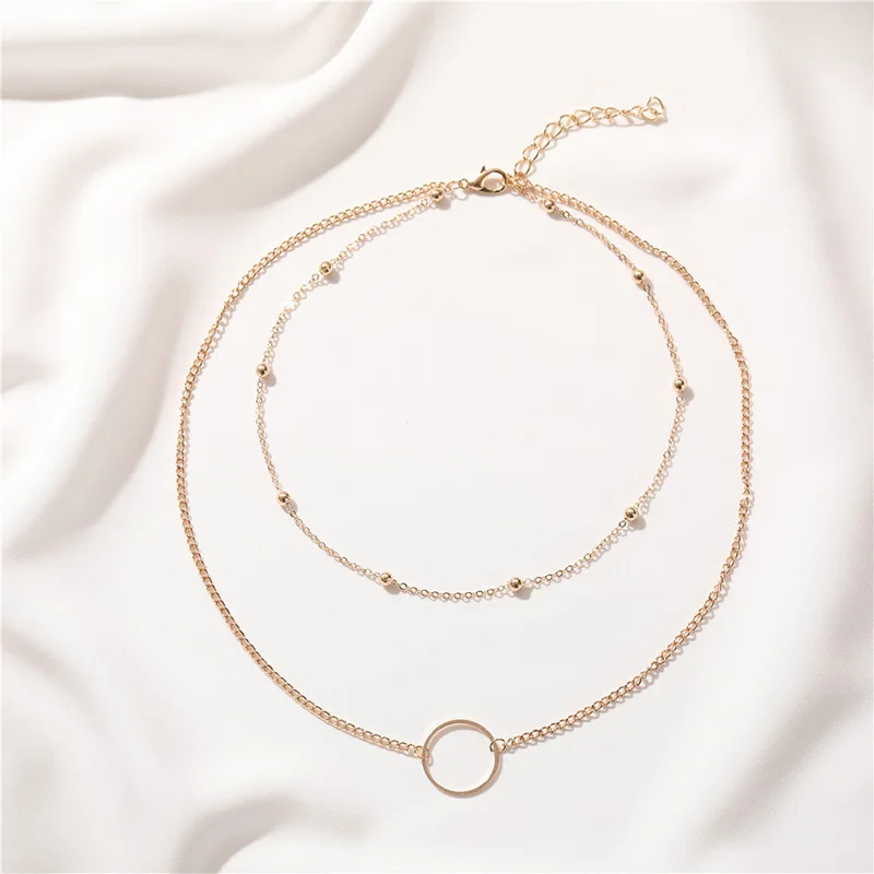 Fashion Modern Choker Necklace Two Layers Round Necklaces Gold Color Necklace Women Double Chain Hollow Circle Choker Jewelry
Fashion Modern Choker Necklace Two Layers Round Necklaces Gold Color Necklace Women Double Chain Hollow Circle Choker Jewelry