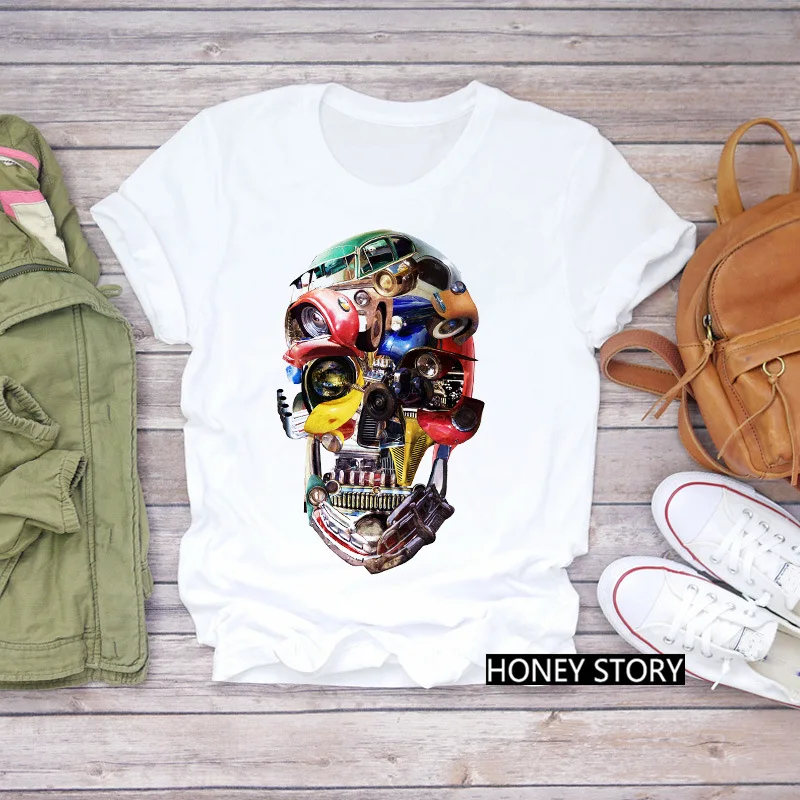 Summer Clothing Fashion Skull Butterfly Plant Short Sleeve Lady T-shirts Top T Shirt Ladies Womens Graphic Female Tee T-Shirt
Summer Clothing Fashion Skull Butterfly Plant Short Sleeve Lady T-shirts Top T Shirt Ladies Womens Graphic Female Tee T-Shirt