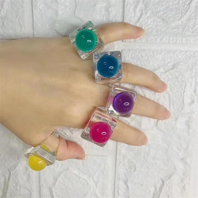 Punki Retro Love Ring Ins Wind Candy Color Peach Heart-shaped Black and White Crystal Resin Ring Shape Different Colors
Punki Retro Love Ring Ins Wind Candy Color Peach Heart-shaped Black and White Crystal Resin Ring Shape Different Colors