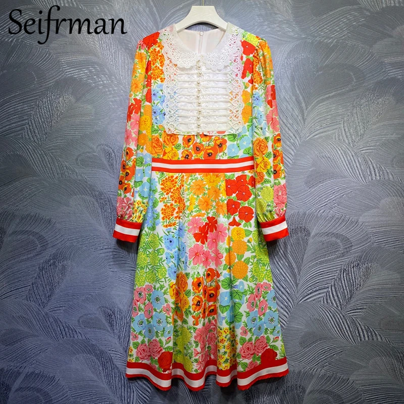 Seifrmann New 2021 Women Summer Fashion Designer Party Midi Dress Lantern Sleeve Lace Ruffles Beading Print Ladies A-Line Dress
Seifrmann New 2021 Women Summer Fashion Designer Party Midi Dress Lantern Sleeve Lace Ruffles Beading Print Ladies A-Line Dress