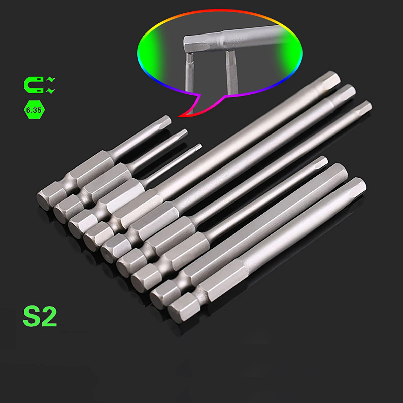 1Pcs S2 Inset Power Drill Screwdriver Bit Allen Wrench Hex Key Magnetic 1/4 Shank H1.5 -H8*50/70/100mm Metric Socket Bits
1Pcs S2 Inset Power Drill Screwdriver Bit Allen Wrench Hex Key Magnetic 1/4 Shank H1.5 -H8*50/70/100mm Metric Socket Bits