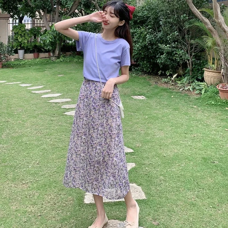 Summer retro floral skirt a-line high waist mid-length purple orange skirt female skirt vintage clothes size Mid-calf skirt y2k
Summer retro floral skirt a-line high waist mid-length purple orange skirt female skirt vintage clothes size Mid-calf skirt y2k