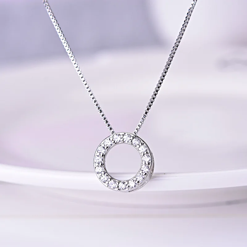 Женская цепочка из серебра 925 пробы с фианитом|Ожерелья| |