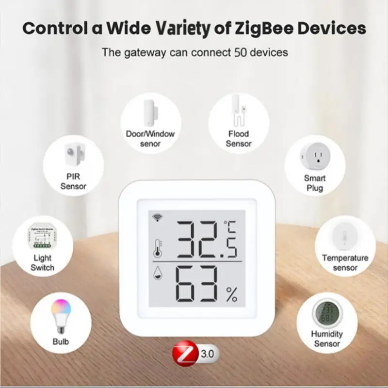 Tuya Zigbee Wireless Gateway With Temperature & Humidity Sensor Smart Home Bridge Smart Life APP Wireless Remote Controller
Tuya Zigbee Wireless Gateway With Temperature & Humidity Sensor Smart Home Bridge Smart Life APP Wireless Remote Controller