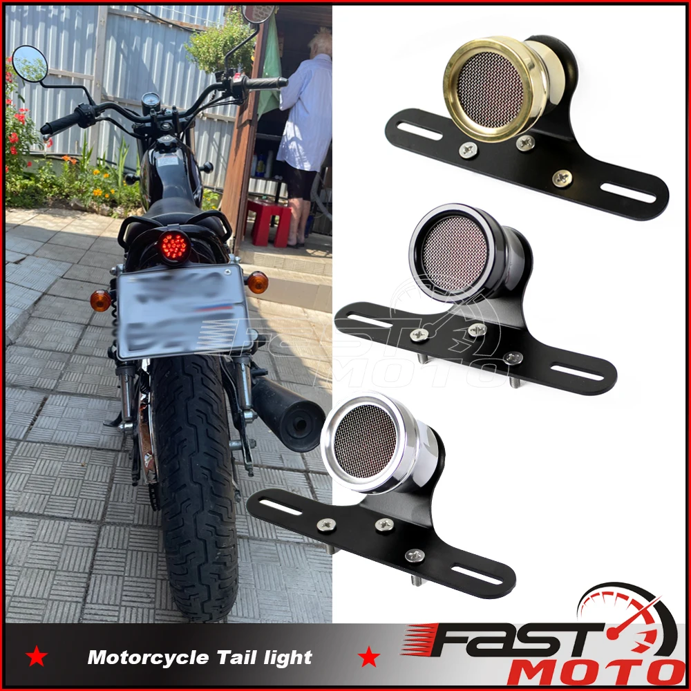 Black Motorcycle Retro LED Tail Light w/ Number Plate Light For Harley Custom Cafe Racer Scrambler Mesh Grill Brake Stop Lamp
Black Motorcycle Retro LED Tail Light w/ Number Plate Light For Harley Custom Cafe Racer Scrambler Mesh Grill Brake Stop Lamp