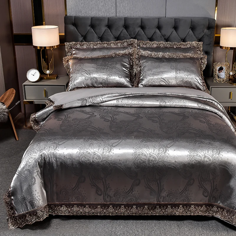 Dropshipping Wedding Duvet Cover Set Jacquard bedding set Lace Pillowcase (3PCS no Bedsheet )European luxury Gold Smoky Grey
Dropshipping Wedding Duvet Cover Set Jacquard bedding set Lace Pillowcase (3PCS no Bedsheet )European luxury Gold Smoky Grey