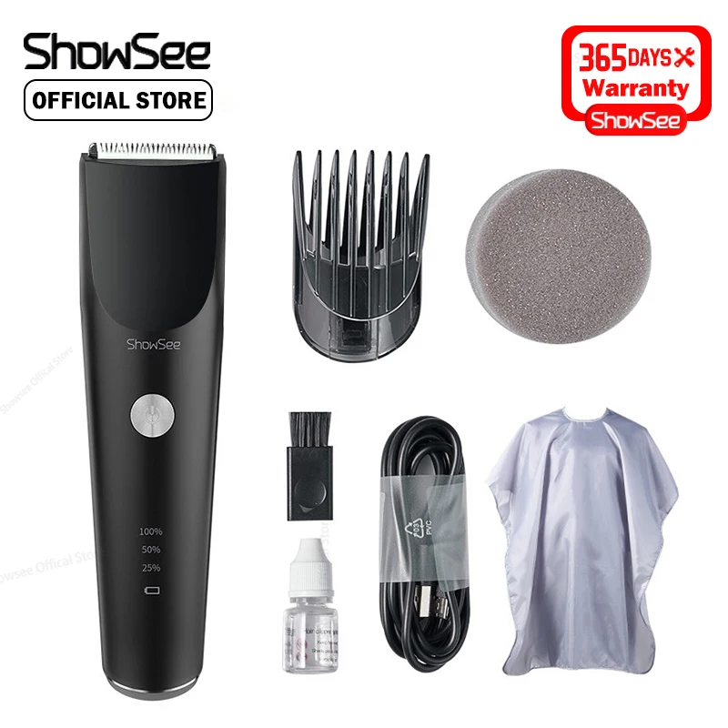 ShowSee Electric Hair Clipper Ceramic Moving Knife Type-C Fast Charging Ipx7 Waterproof Six Adjustable Haircut Lengths Trimmer
ShowSee Electric Hair Clipper Ceramic Moving Knife Type-C Fast Charging Ipx7 Waterproof Six Adjustable Haircut Lengths Trimmer