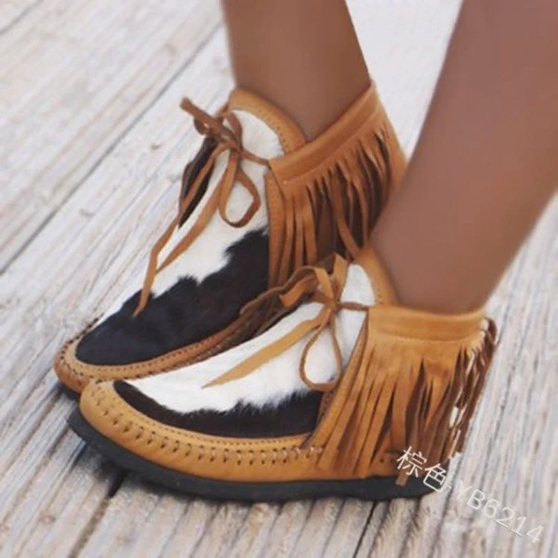 2021 Winter Women Tassel Ankle Boots New Faux Suede Patchwork Sewing Platform Flat Round Toe Non Slip Casual Fashion Shoes Woman 
2021 Winter Women Tassel Ankle Boots New Faux Suede Patchwork Sewing Platform Flat Round Toe Non Slip Casual Fashion Shoes Woman
